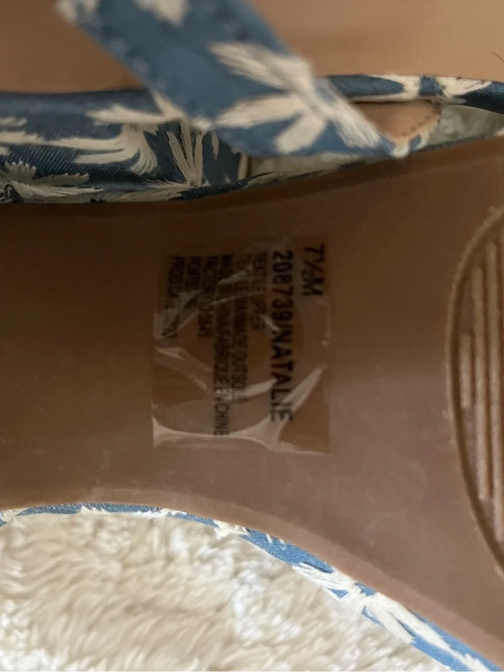 Maurices Blue Floral Platform Sandals with Ankle Strap